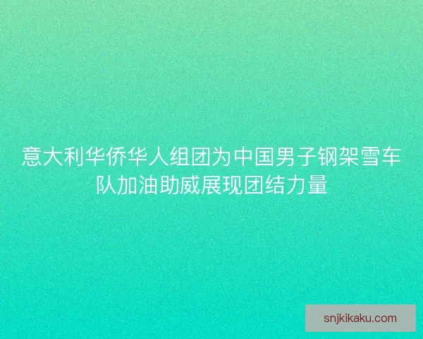 意大利华侨华人组团为中国男子钢架雪车队加油助威展现团结力量 意大利华侨华人组团为中国男子钢架雪车队加油助威展现团结力量